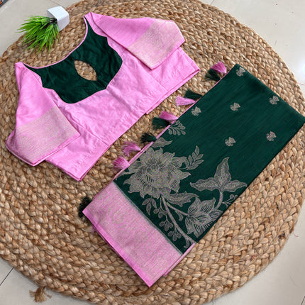 Saree With Stitched Blouse - (size-40-44) - SWSB 296