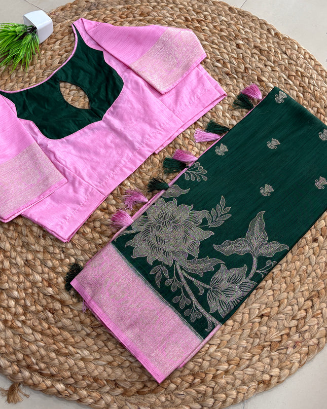 Saree With Stitched Blouse - (size-40-44) - SWSB 296