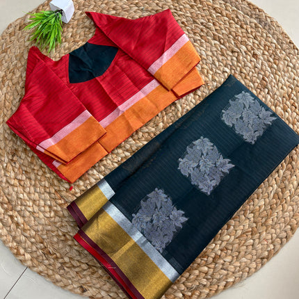 Saree With Stitched Blouse - (size-36-40) - SWSB 377