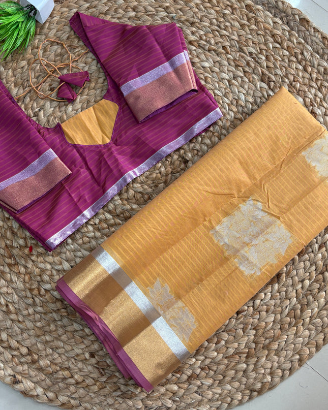 Saree With Stitched Blouse - (size-34-38) - SWSB 381