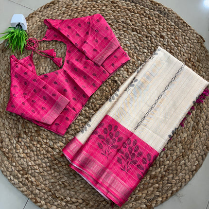Saree With Stitched Blouse - (size-36-40) - SWSB 325