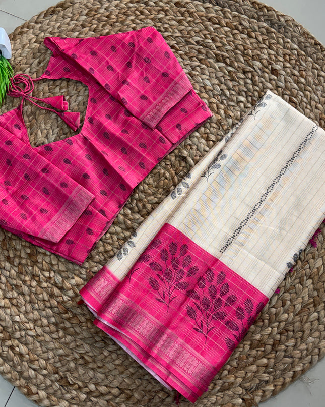 Saree With Stitched Blouse - (size-36-40) - SWSB 325