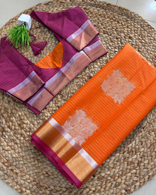 Saree With Stitched Blouse - (size-36-40) - SWSB 326