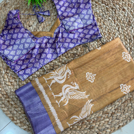 Saree With Stitched Blouse - (size-40-44) - SWSB 397