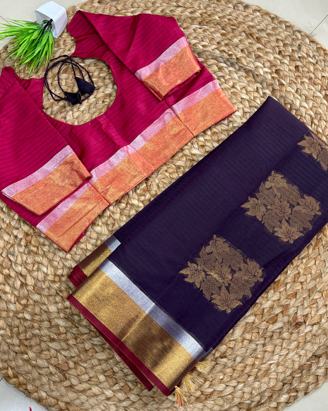 Saree With Stitched Blouse - (size-38-42) - SWSB 331