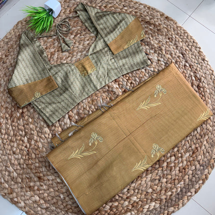 Saree With Stitched Blouse - (size-38-42) - SWSB 388