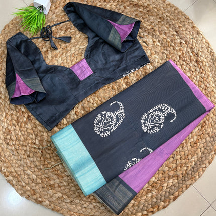 Saree With Stitched Blouse - (size-40-44) - SWSB 398