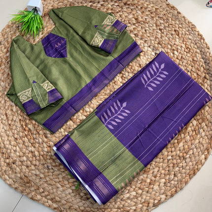Saree With Stitched Blouse - (size-40-44) - SWSB 346