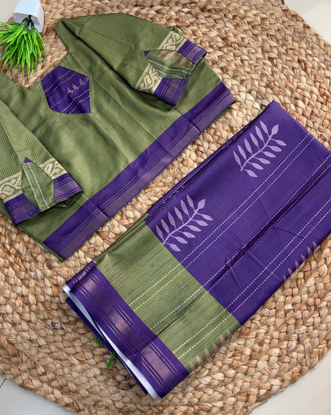 Saree With Stitched Blouse - (size-40-44) - SWSB 346