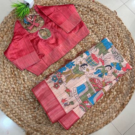 Saree With Stitched Blouse - (size-40-44) - SWSB 345