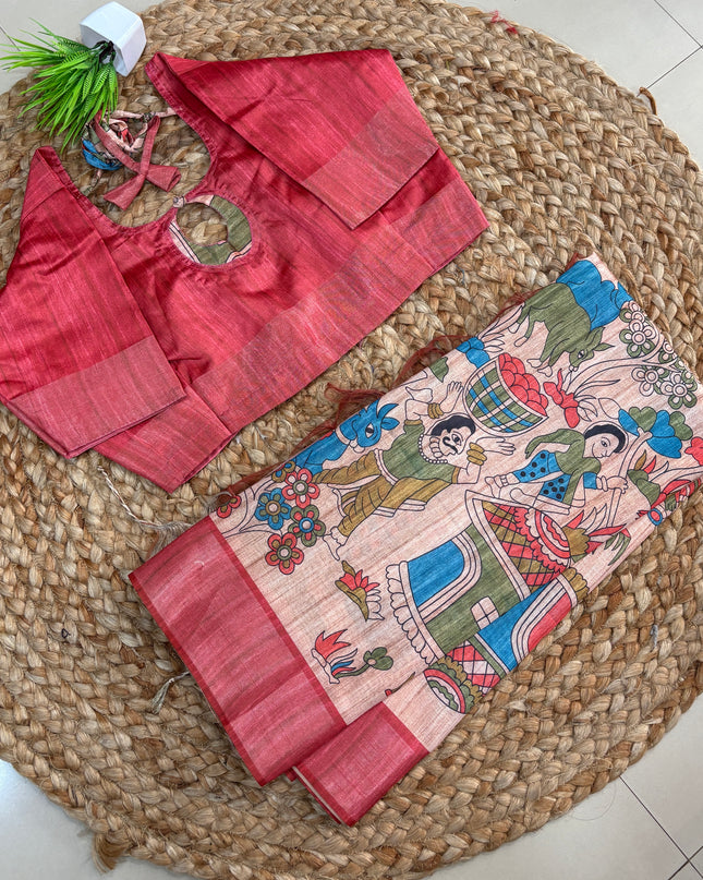 Saree With Stitched Blouse - (size-40-44) - SWSB 345