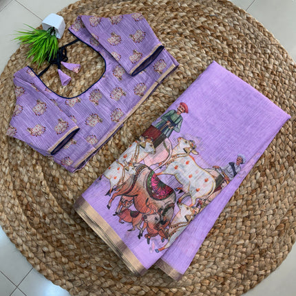 Saree With Stitched Blouse - (size-34-38) - SWSB 342
