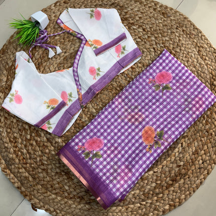 Saree With Stitched Blouse - (size-38-42) - SWSB 387