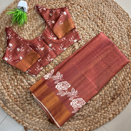 Saree With Stitched Blouse - (size-32-34) - SWSB 391