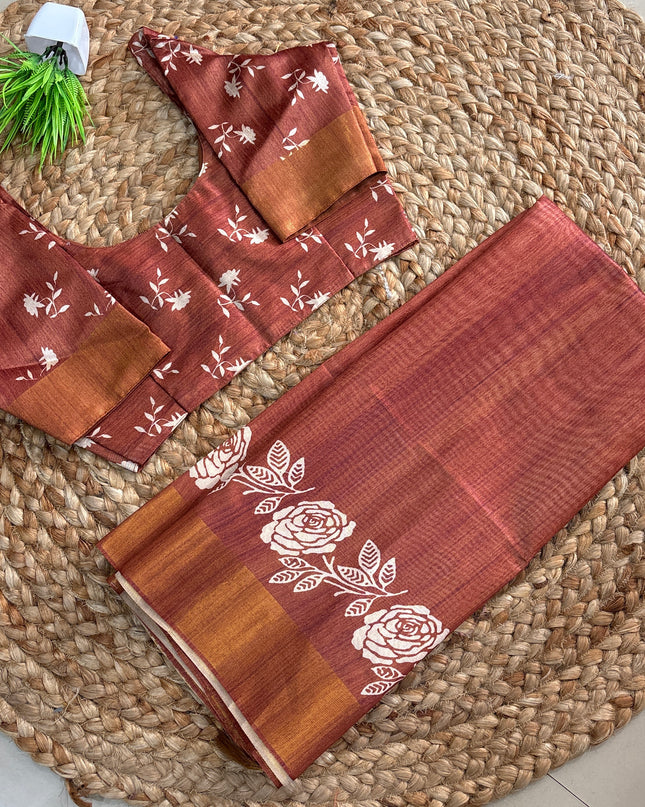 Saree With Stitched Blouse - (size-32-34) - SWSB 391