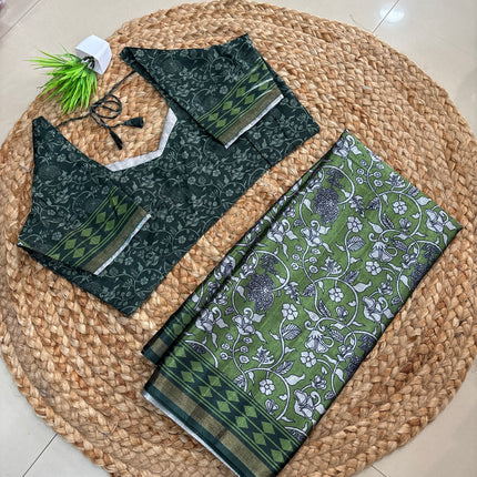 Saree With Stitched Blouse - (size-40-44) - SWSB 394