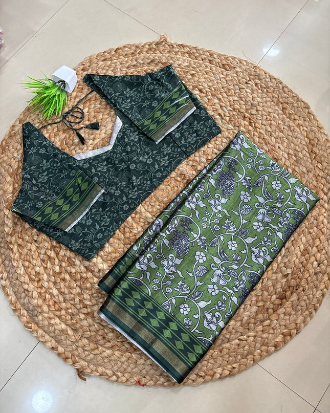 Saree With Stitched Blouse - (size-40-44) - SWSB 394