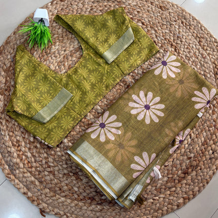 Saree With Stitched Blouse - (size-40-44) - SWSB 395