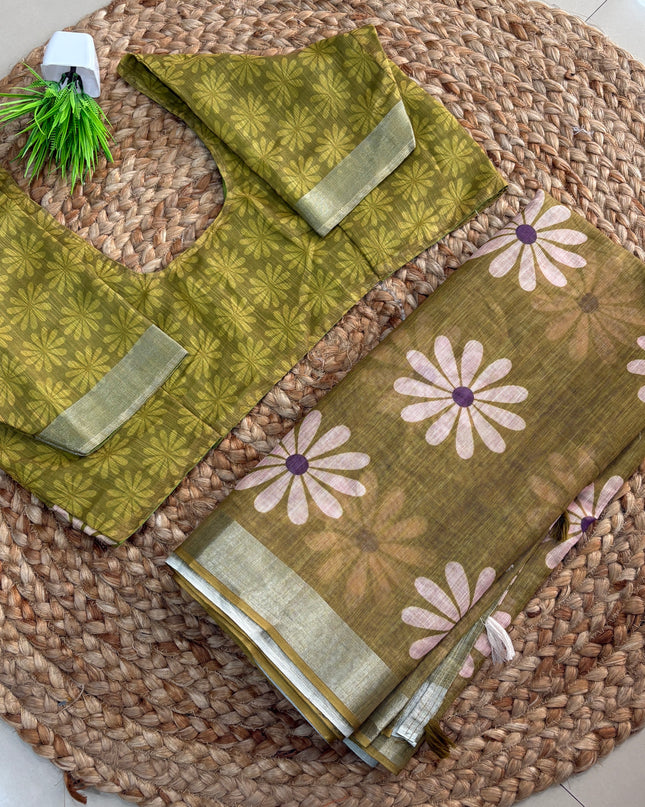 Saree With Stitched Blouse - (size-40-44) - SWSB 395