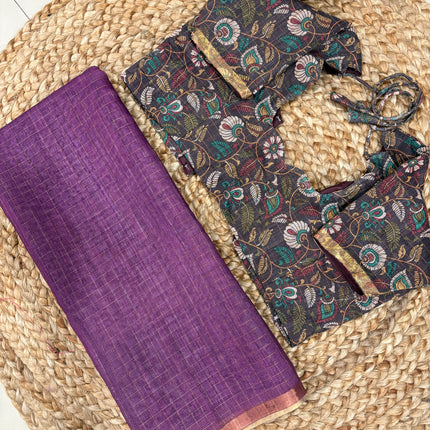 Saree With Stitched Blouse - (size-38-42) - SWSB 406