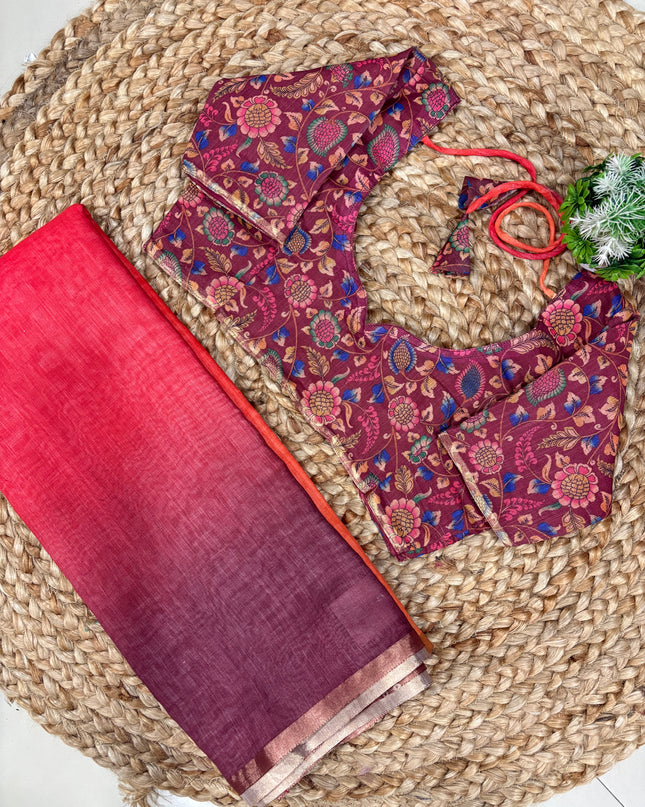 Saree With Stitched Blouse - (siize-34-38) - SWSB 404