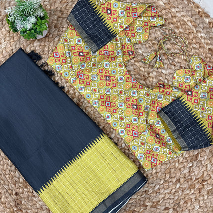 Saree With Stitched Blouse - (size-40-44) -SWSB 402