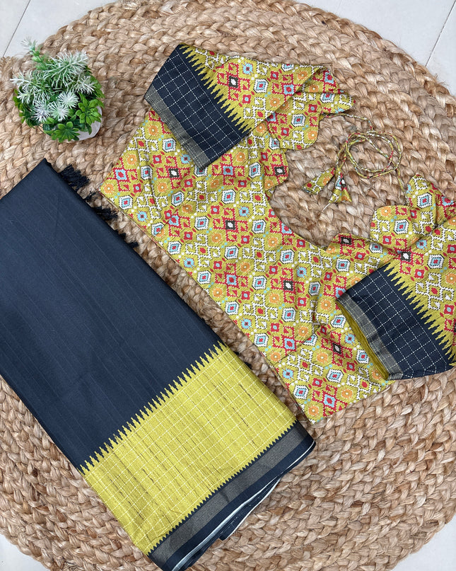 Saree With Stitched Blouse - (size-40-44) -SWSB 402