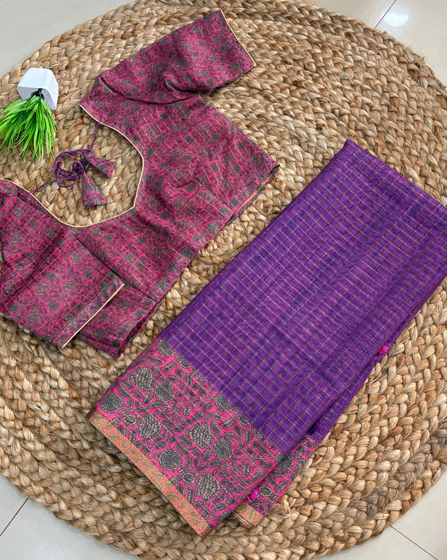 Saree With Stitched Blouse - (size-34-38) - SWSB 412