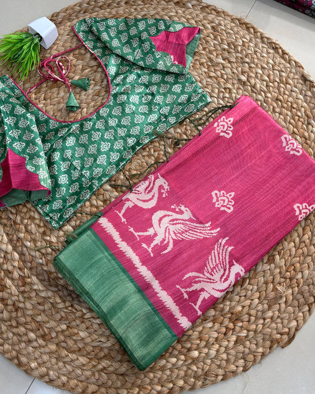 Saree With Stitched Blouse - (size-36-40) - SWSB 417
