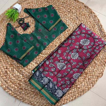 Saree With Stitched Blouse  - (size-38-42) - SWSB 429