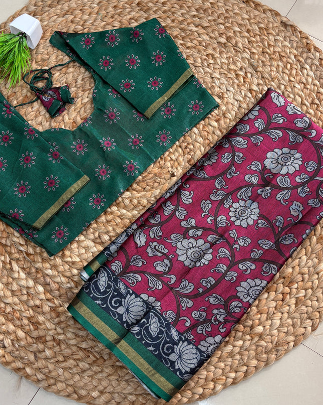 Saree With Stitched Blouse  - (size-38-42) - SWSB 429