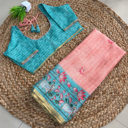 Saree With Stitched Blouse - (size-38-42) - SWSB 430