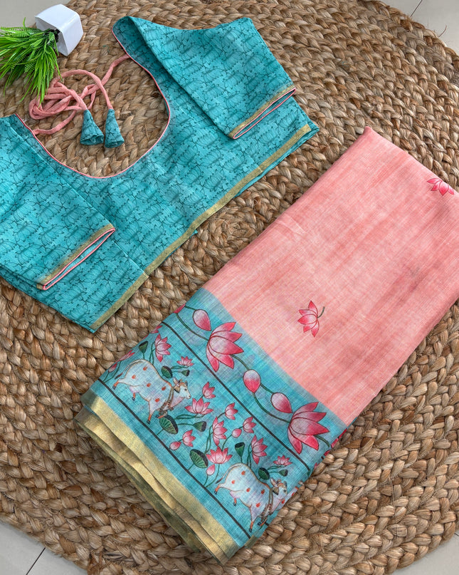 Saree With Stitched Blouse - (size-38-42) - SWSB 430