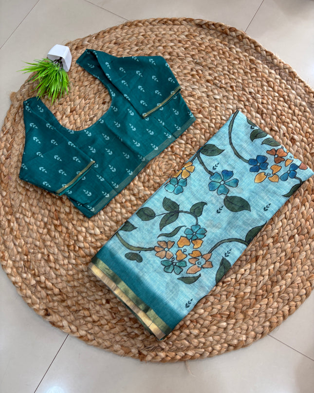 Saree With Stitched Blouse - (size-36-40) - SWSB 418