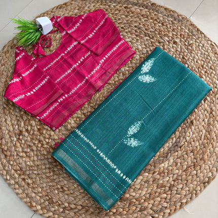 Saree With Stitched Blouse - (size-40-44) - SWSB 431
