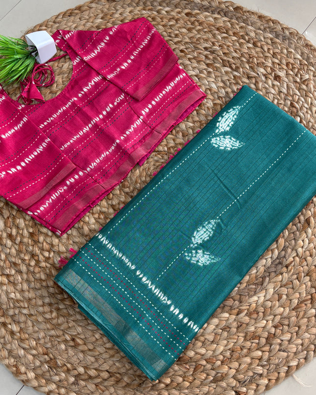 Saree With Stitched Blouse - (size-40-44) - SWSB 431