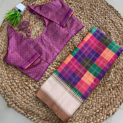 Saree With Stitched Blouse - (size-38-42) - SWSB 432