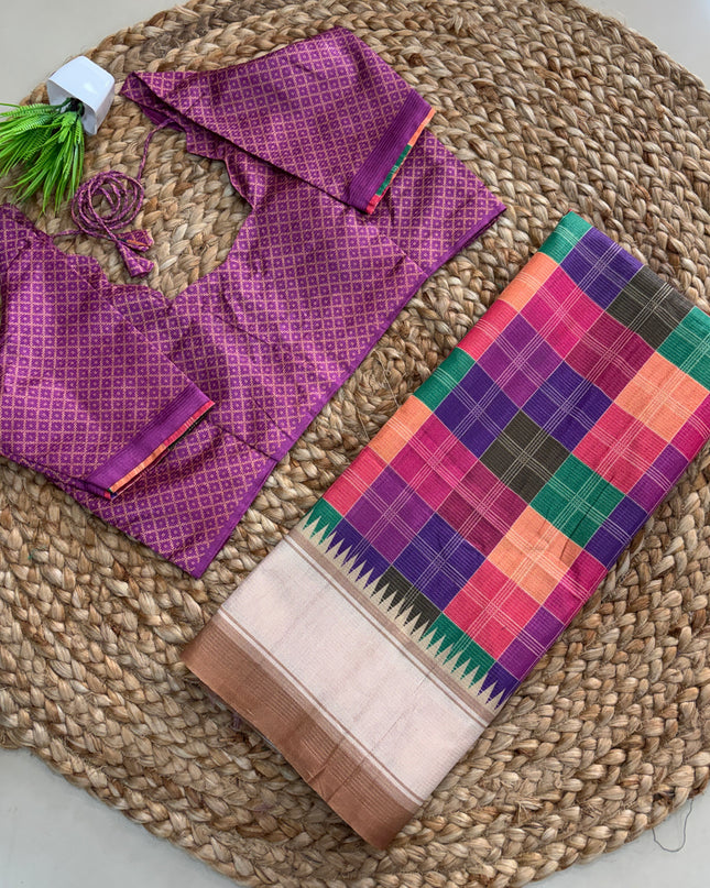 Saree With Stitched Blouse - (size-38-42) - SWSB 432