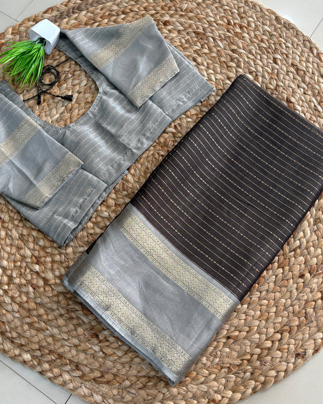 Saree With Stitched Blouse - (size-36-40) - SWSB 414