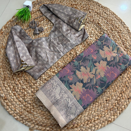 Saree With Stitched Blouse  - (size-40-44) - SWSB 437