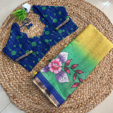 Saree With Stitched Blouse - (size-36-40) - SWSB 416