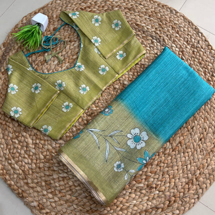 Saree With Stitched Blouse - (size-40-44) - SWSB 439