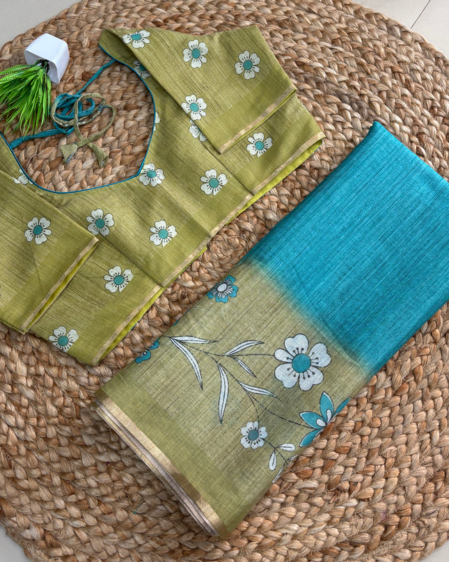 Saree With Stitched Blouse - (size-40-44) - SWSB 439