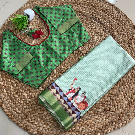 Saree With Stitched Blouse - (size-40-44) - SWSB 438