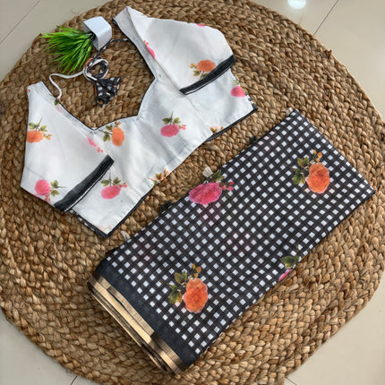 Saree With Stitched Blouse - (size-38-42) - SWSB 440