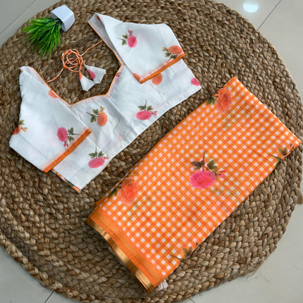 Saree With Stitched Blouse - (size-38-42) - SWSB 433