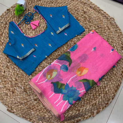 Saree With Stitched Blouse - (size-36-40) - SWSB 447