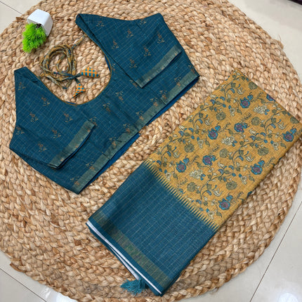Saree With Stitched Blouse  - (size-40-44) - SWSB 446