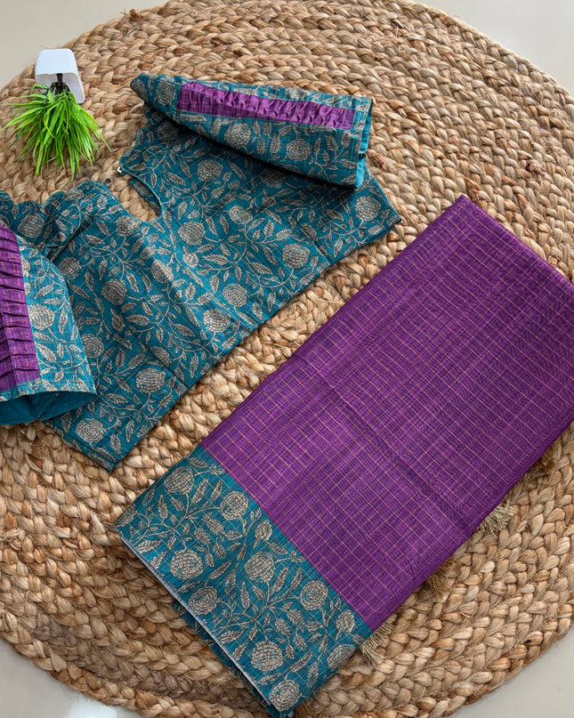 Saree With Stitched Blouse - (size-38 - 42) - SWSB 448