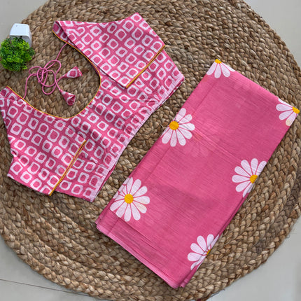 Saree With Stitched Blouse  - (SIZE-40-44) - SWSB 458